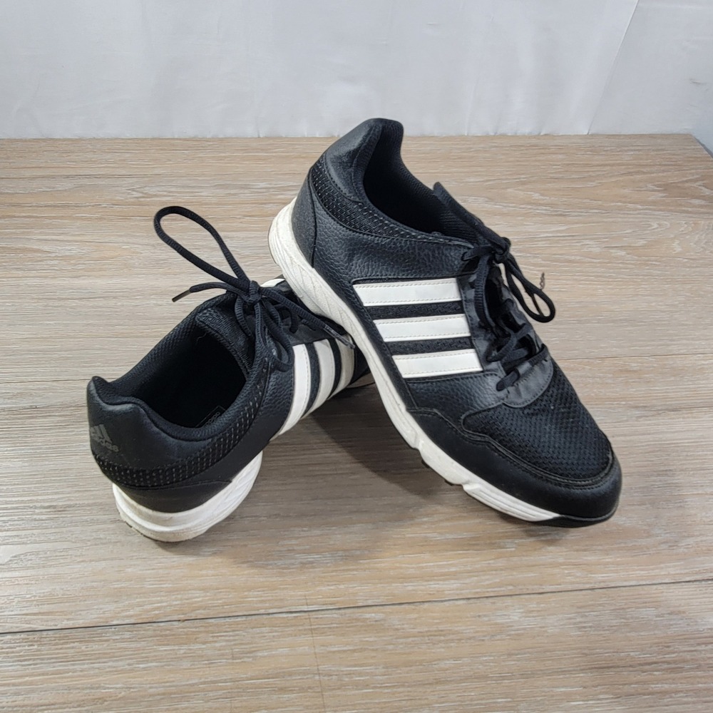 Adidas Golf Shoes Mens Size 9.5 Black White Spikes Sport Golfing